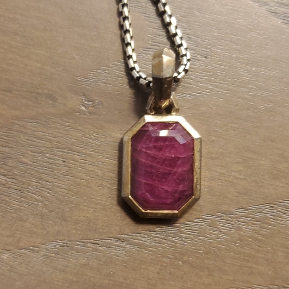 David Yurman Indian Ruby Necklace 